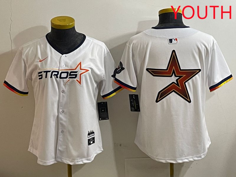 Youth Houston Astros Blank White three generations Joint Name Nike 2025 MLB Jersey style 11